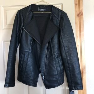 Blanc noir black leather jacket